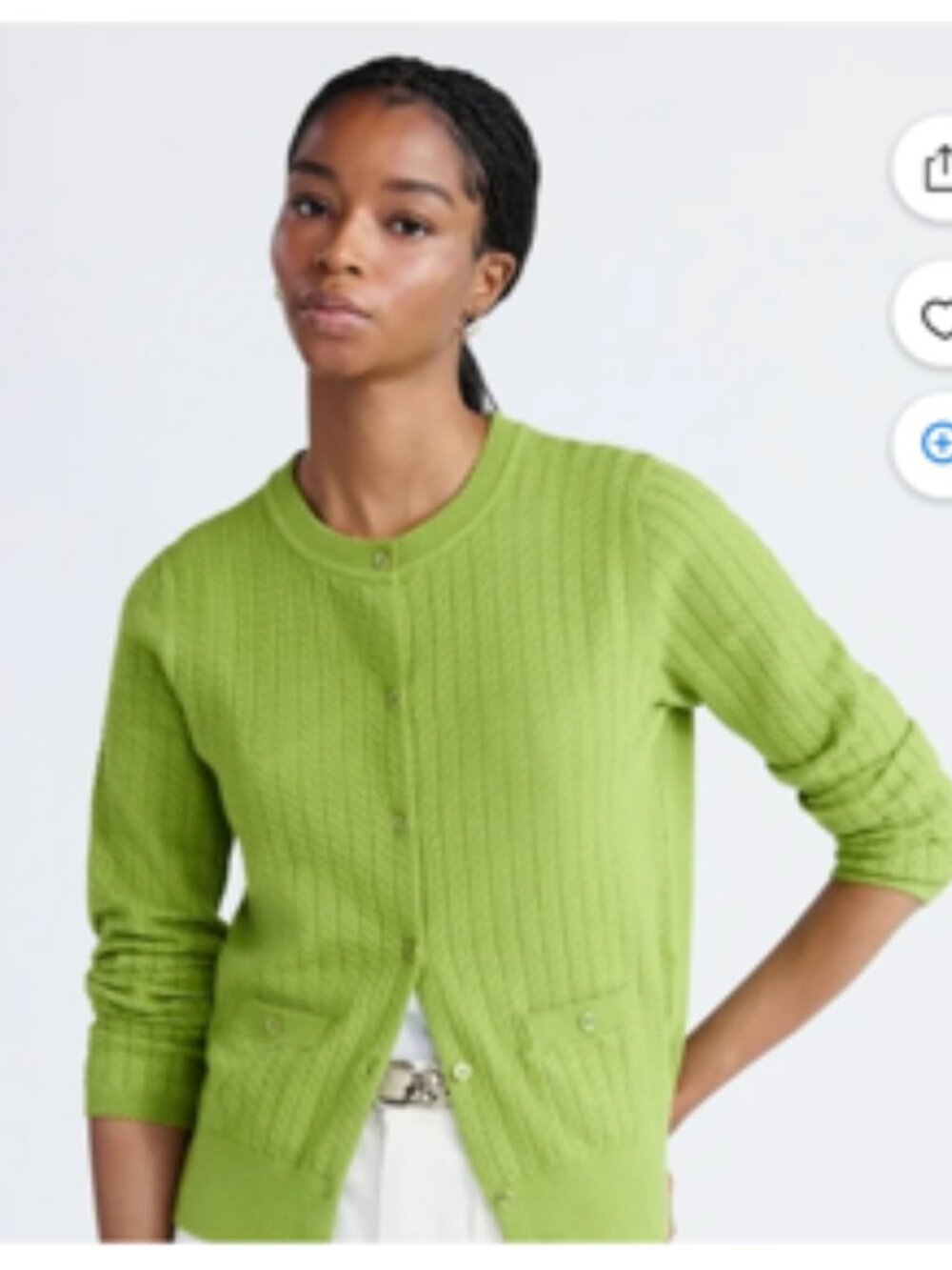 Free Assembly Lime Cozy Yarn Cable Cardigan Sweater 2XL
